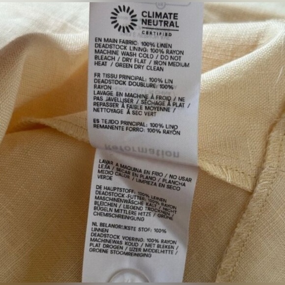 NEW Reformation Balia Linen Midi Dress in Parmesan Light Yellow | US 0 UK 4 - Picture 5 of 17